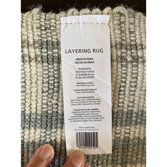 Natco Home Fashions Plaid Layering Rug Indoor 24" X 36" (61 cm X 91.4 cm) - Picture 2 of 2